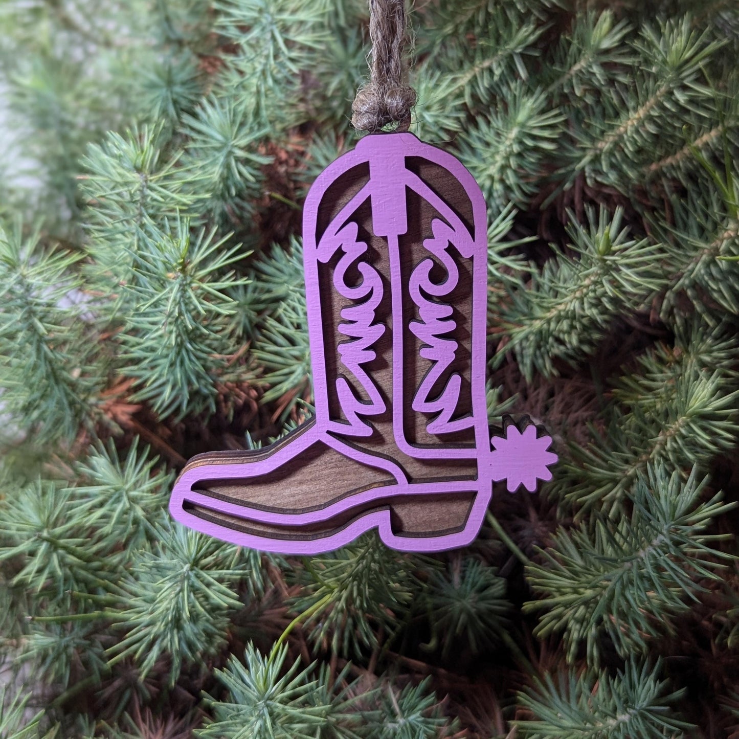 Colorful Cowboy Boot Christmas Ornament