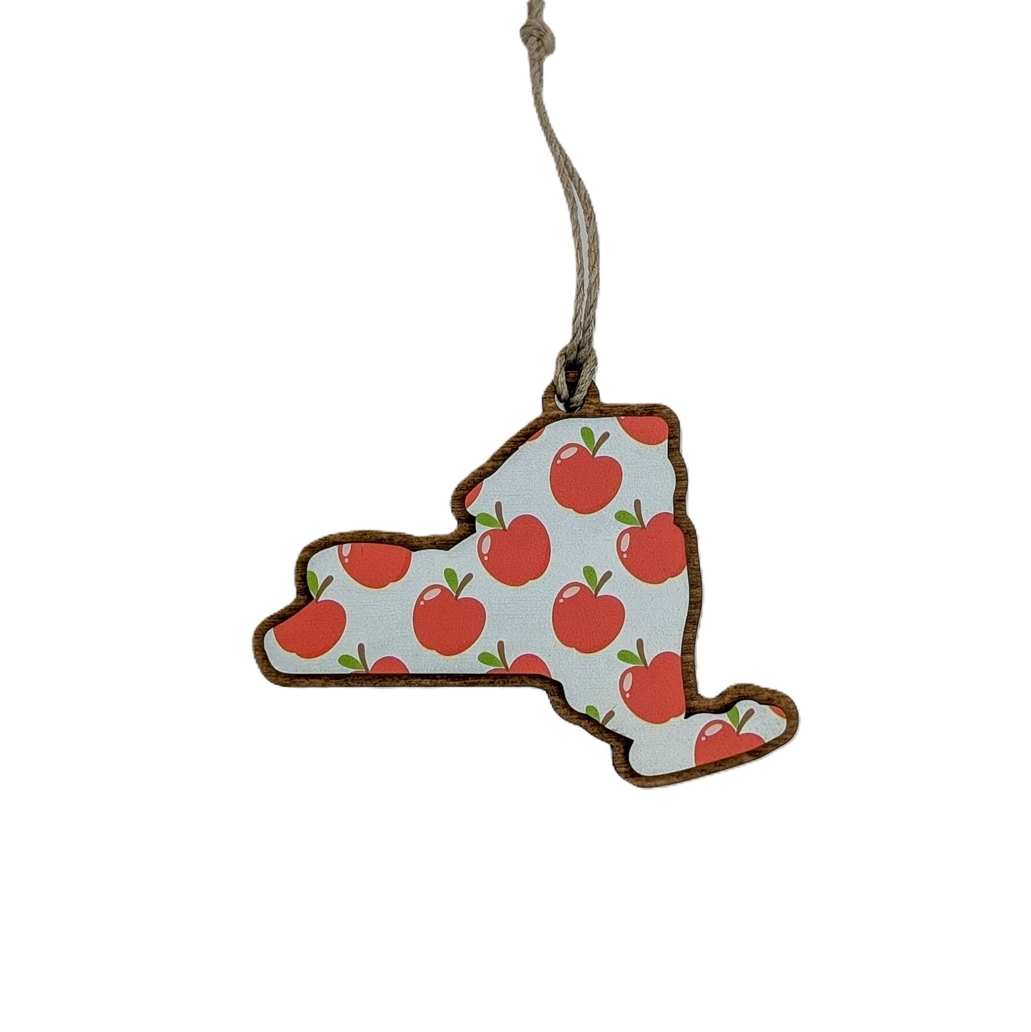 New York Apple Wooden Christmas Ornament