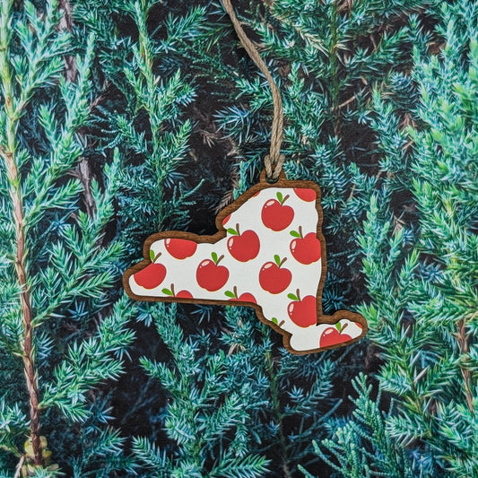 New York Apple Wooden Christmas Ornament