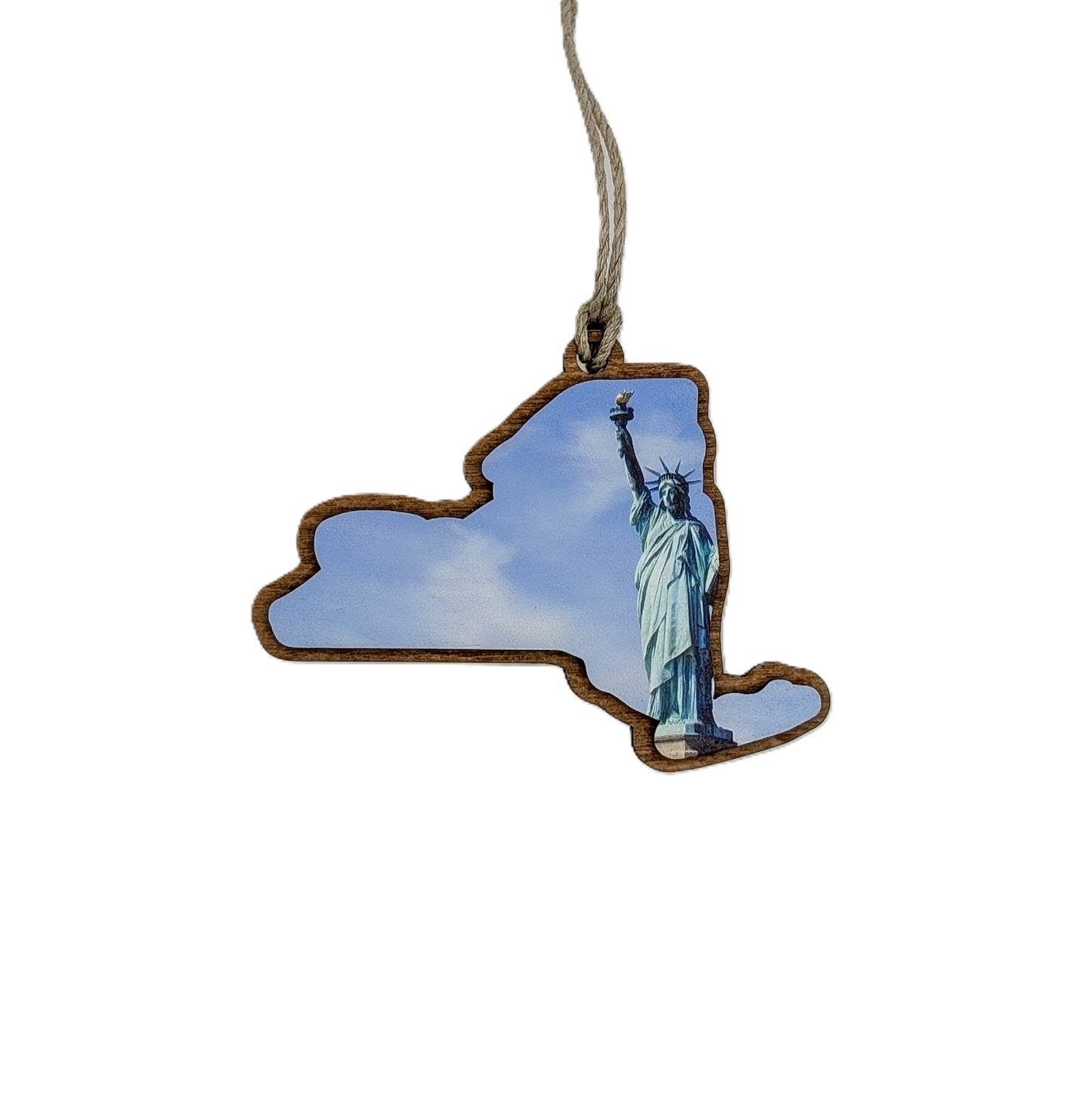 New York Statue of Liberty Wooden Christmas Ornament