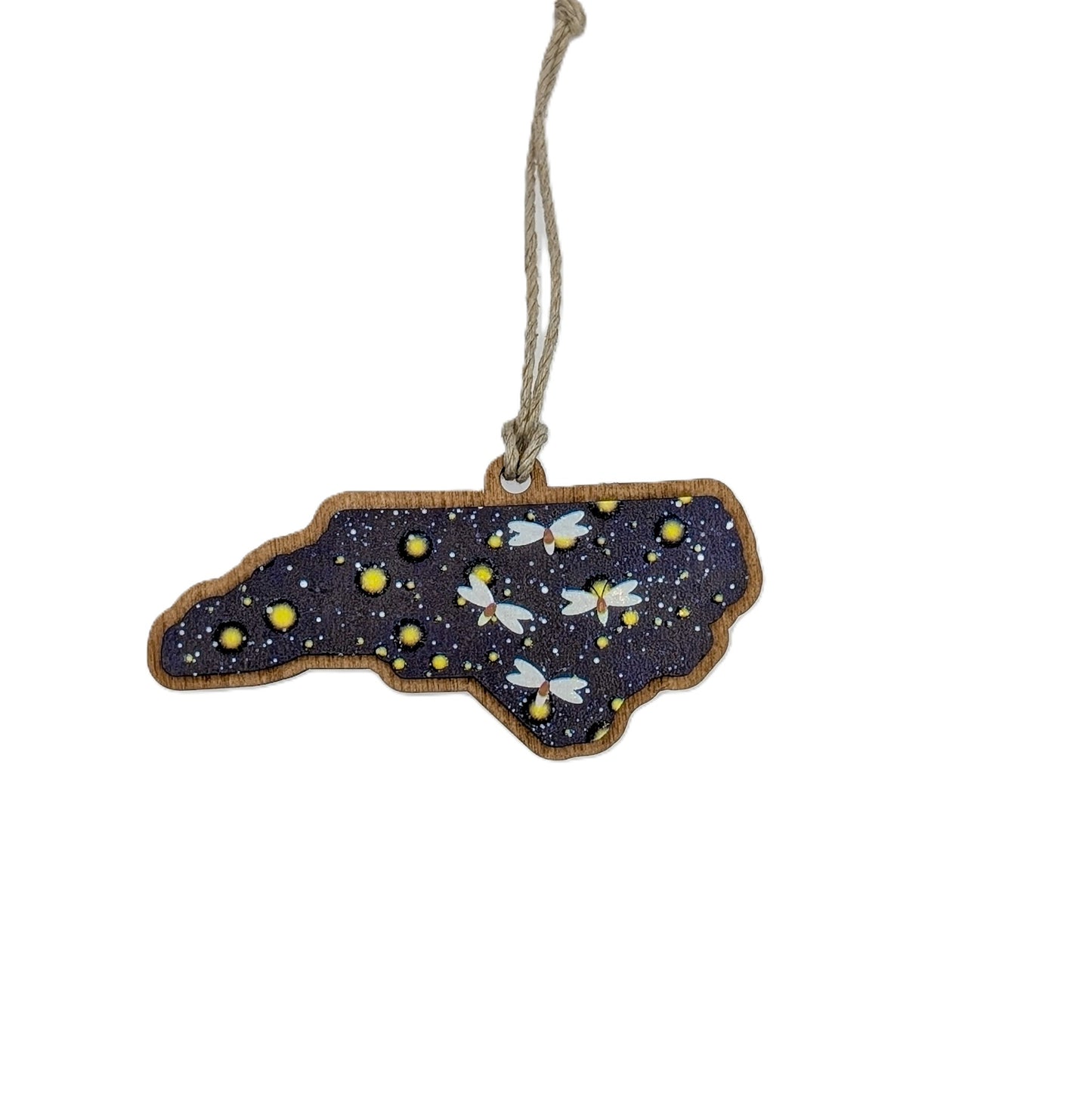 North Carolina Firefly Night Wooden Christmas Ornament