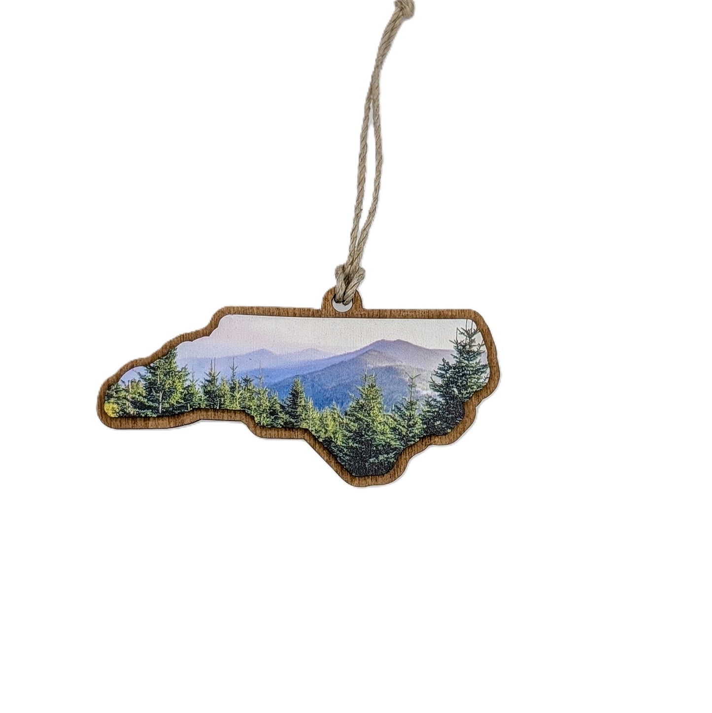 North Carolina Blue Ridge Mountains Wooden Christmas Ornament