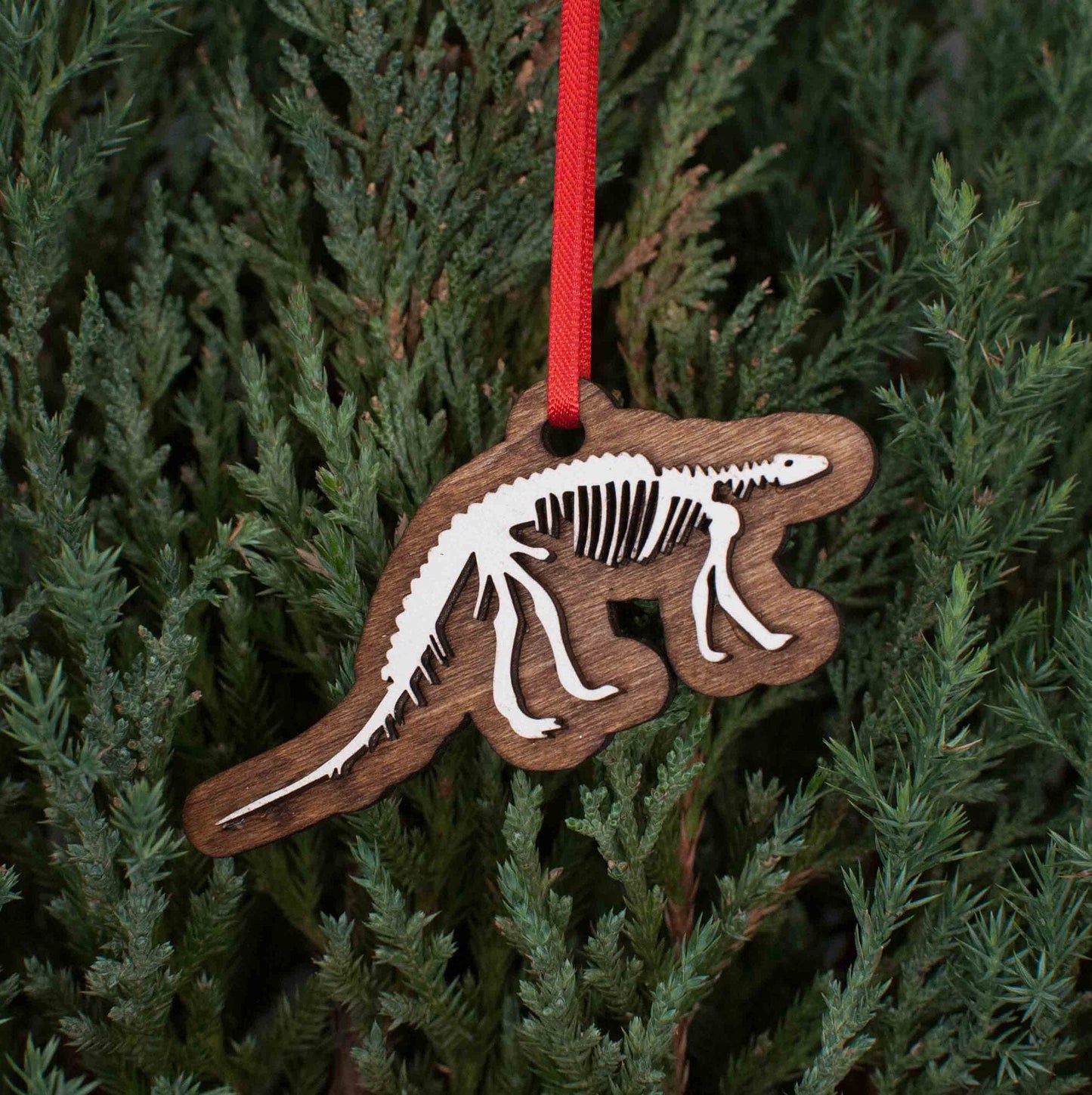 Dinosaur Bones Christmas Ornament, triceratops, pterodactyl, stegosaurus, brachiosaurus, ankylosaurus, tyrannosaurus rex