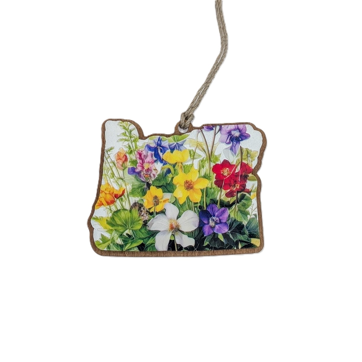 Oregon Wildflower Wooden Christmas Ornament