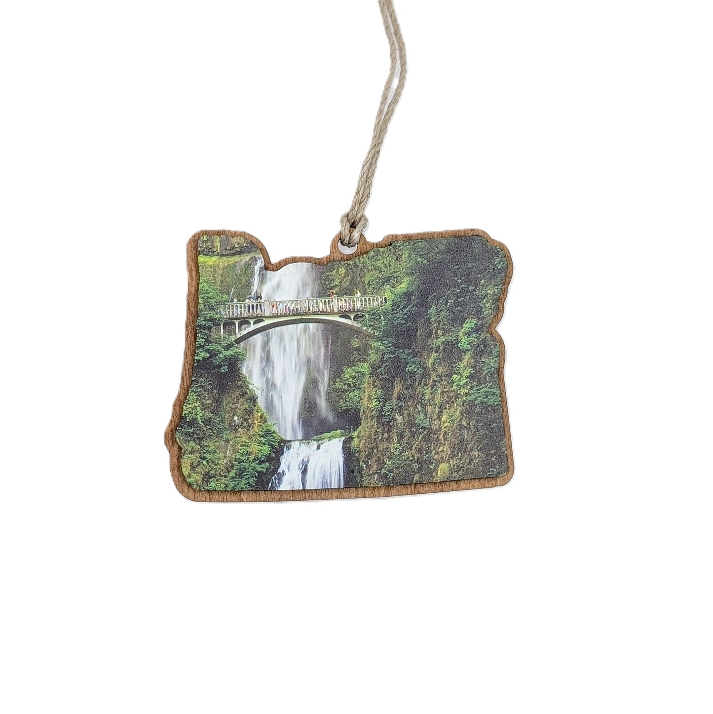 Oregon Multnomah Falls Wooden Christmas Ornament