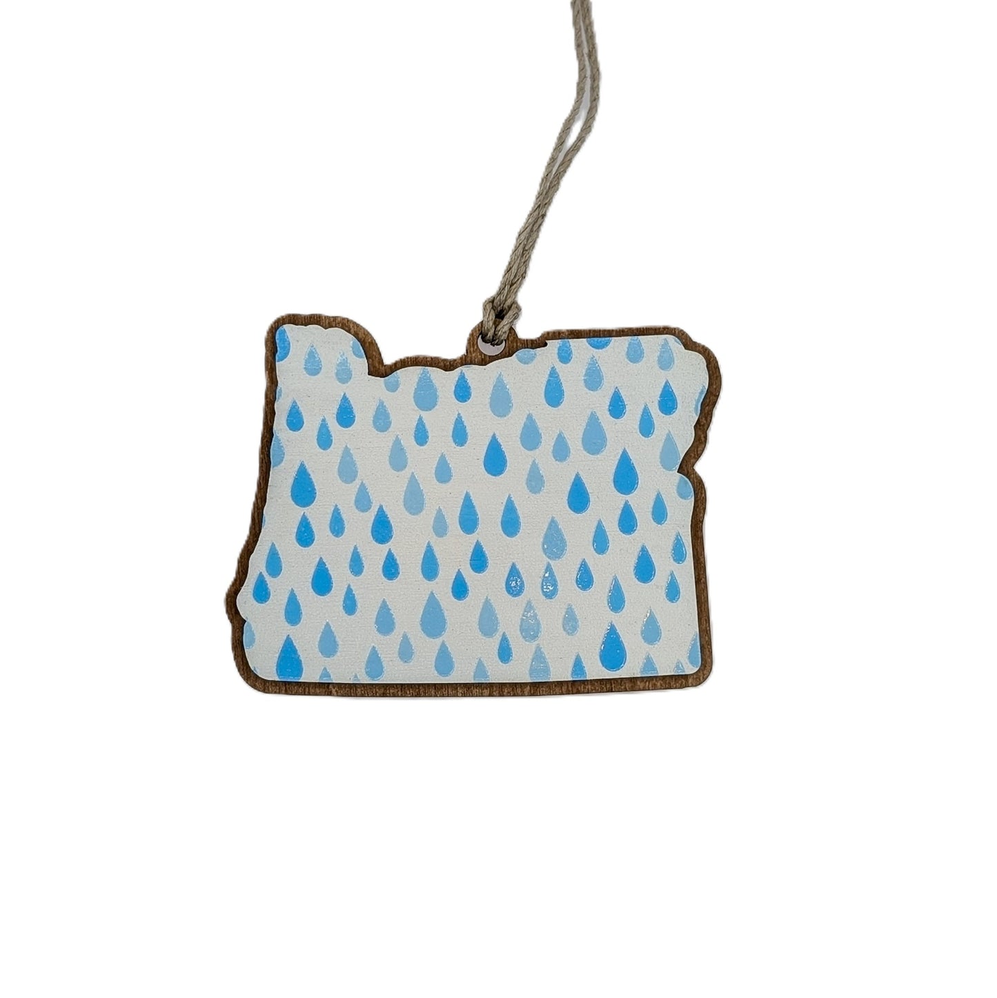 Oregon Raindrop Pattern Wooden Christmas Ornament