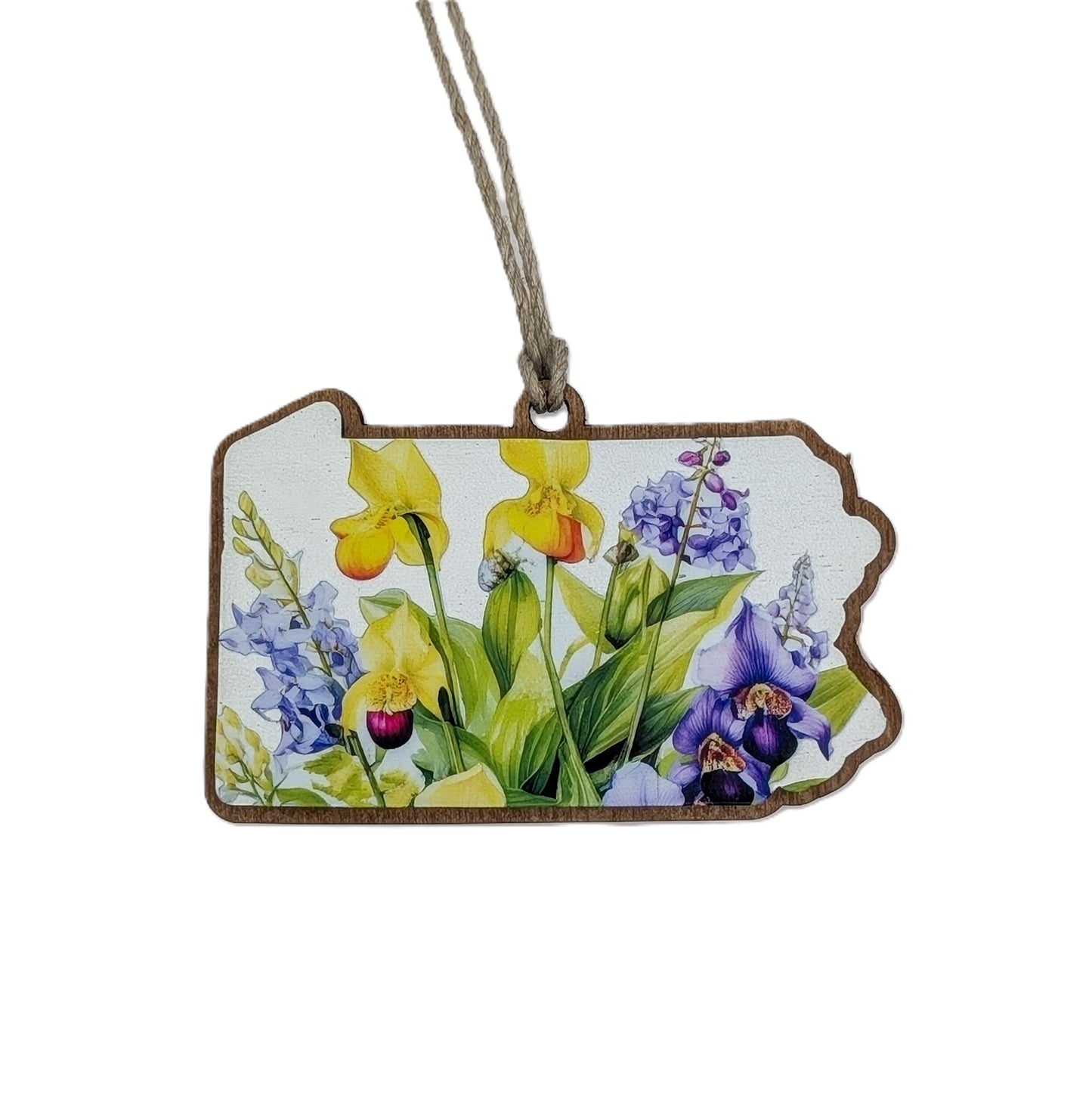 Pennsylvania Wildflower Wooden Christmas Ornament