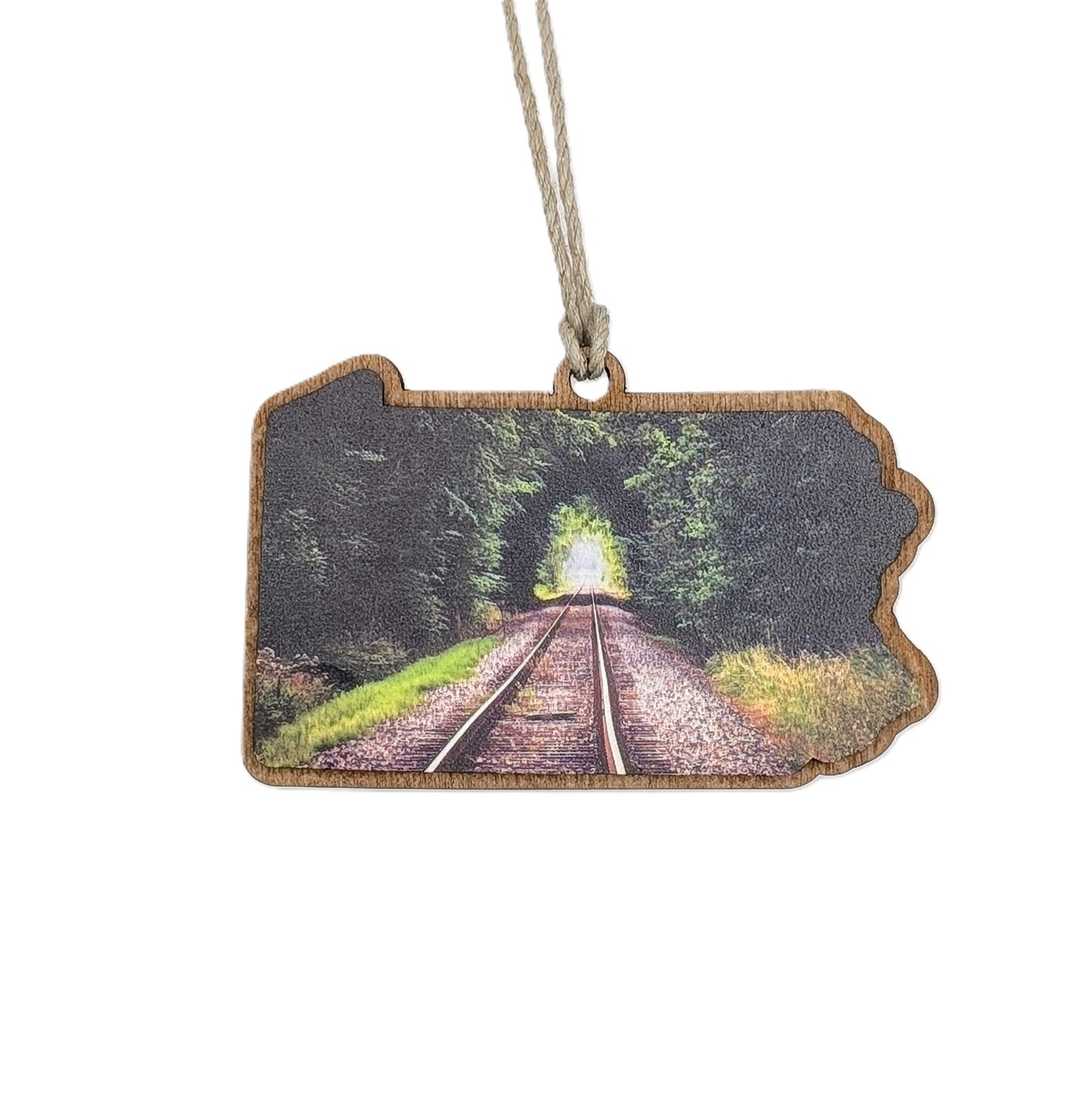 Pennsylvania Railroad Tunnel Wooden Christmas Ornament
