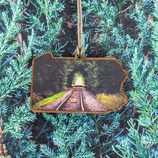 Pennsylvania Railroad Tunnel Wooden Christmas Ornament
