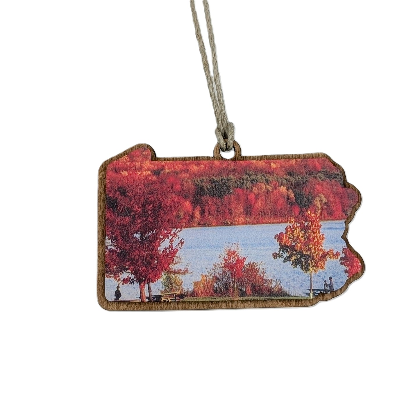 Pennsylvania Fall Foliage Wooden Christmas Ornament