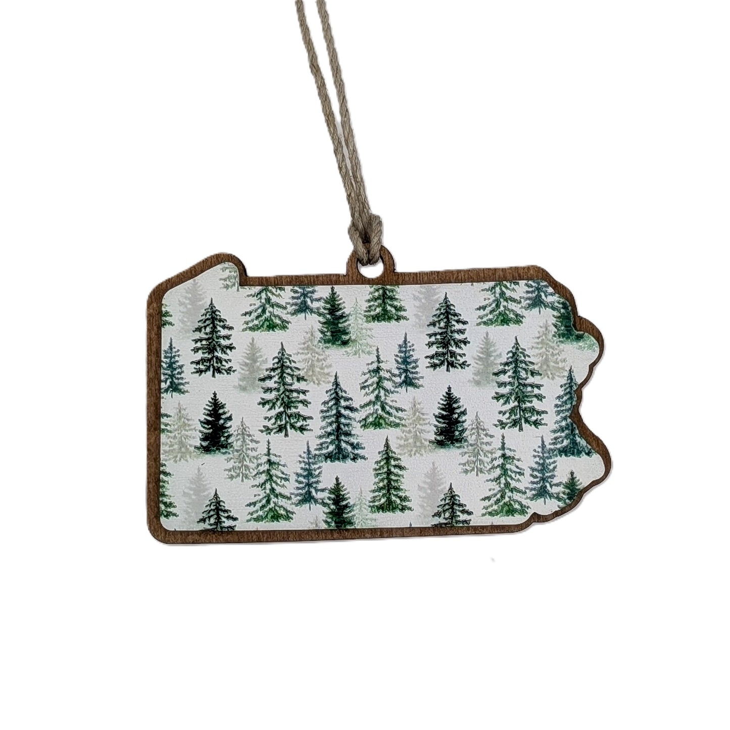 Pennsylvania Forest & Evergreens Wooden Christmas Ornament