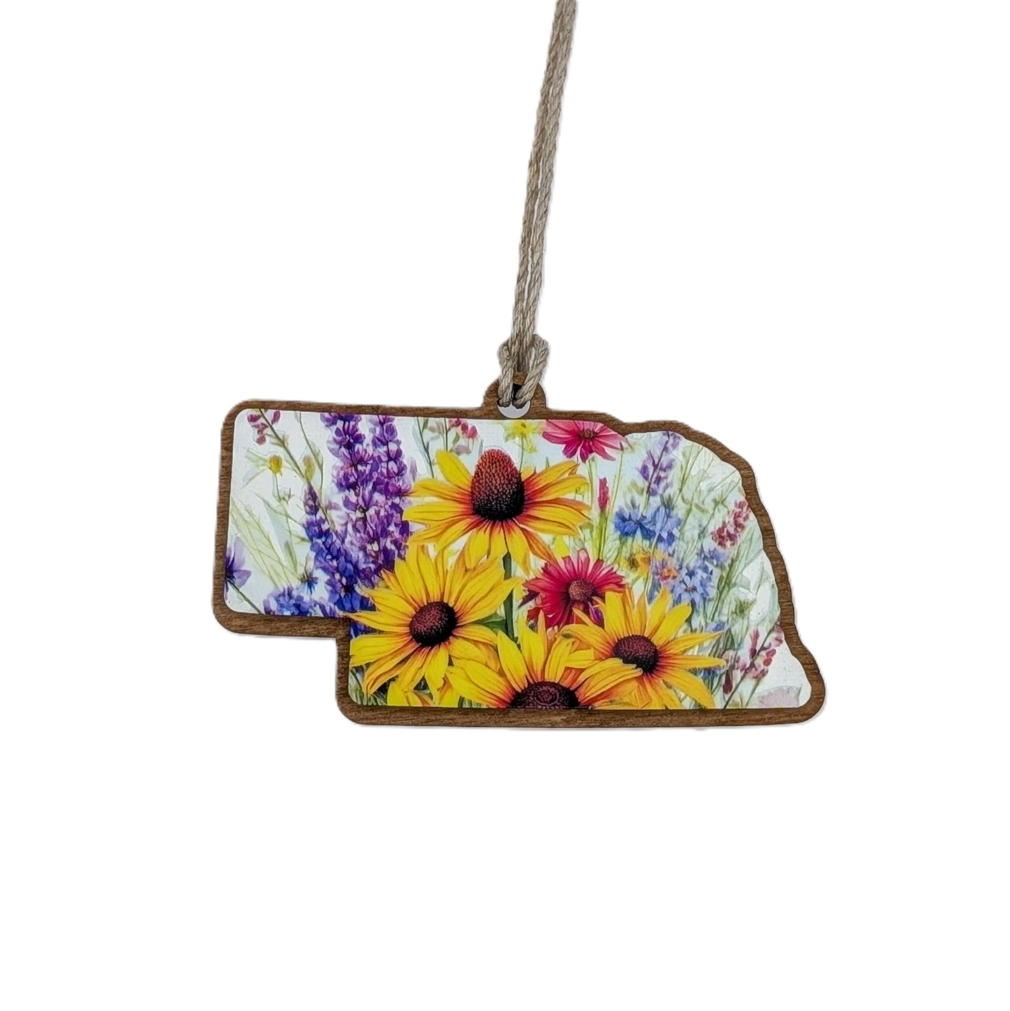 Nebraska Wildflower Wooden Christmas Ornament