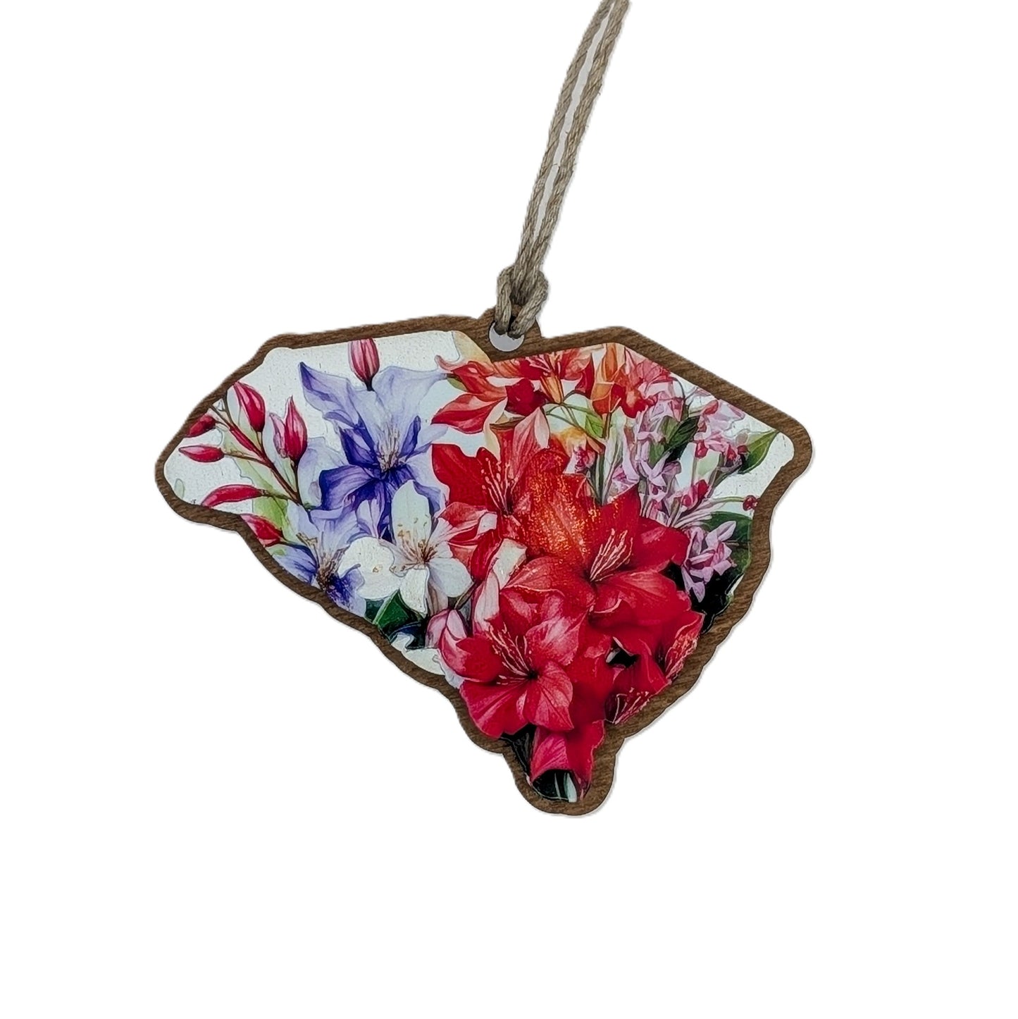 South Carolina Wildflower Wooden Christmas Ornament