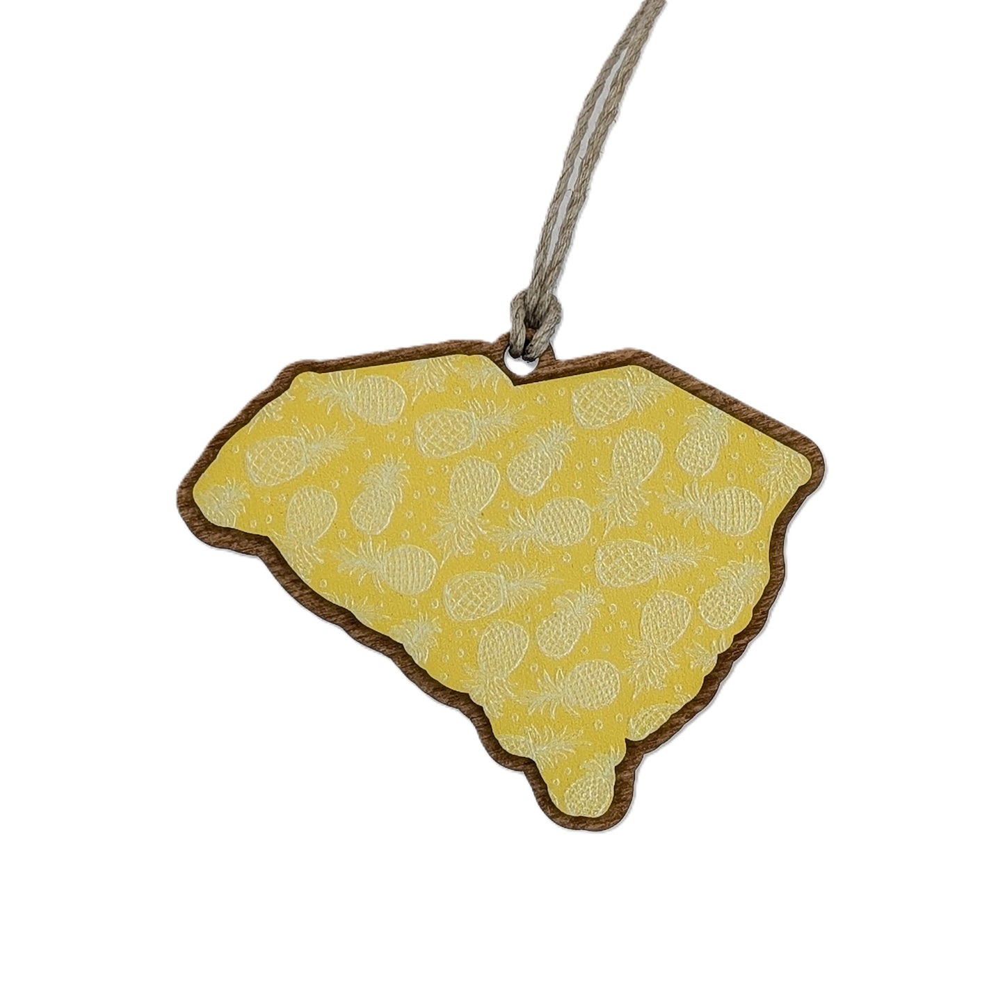 South Carolina Pineapple Pattern Wooden Christmas Ornament