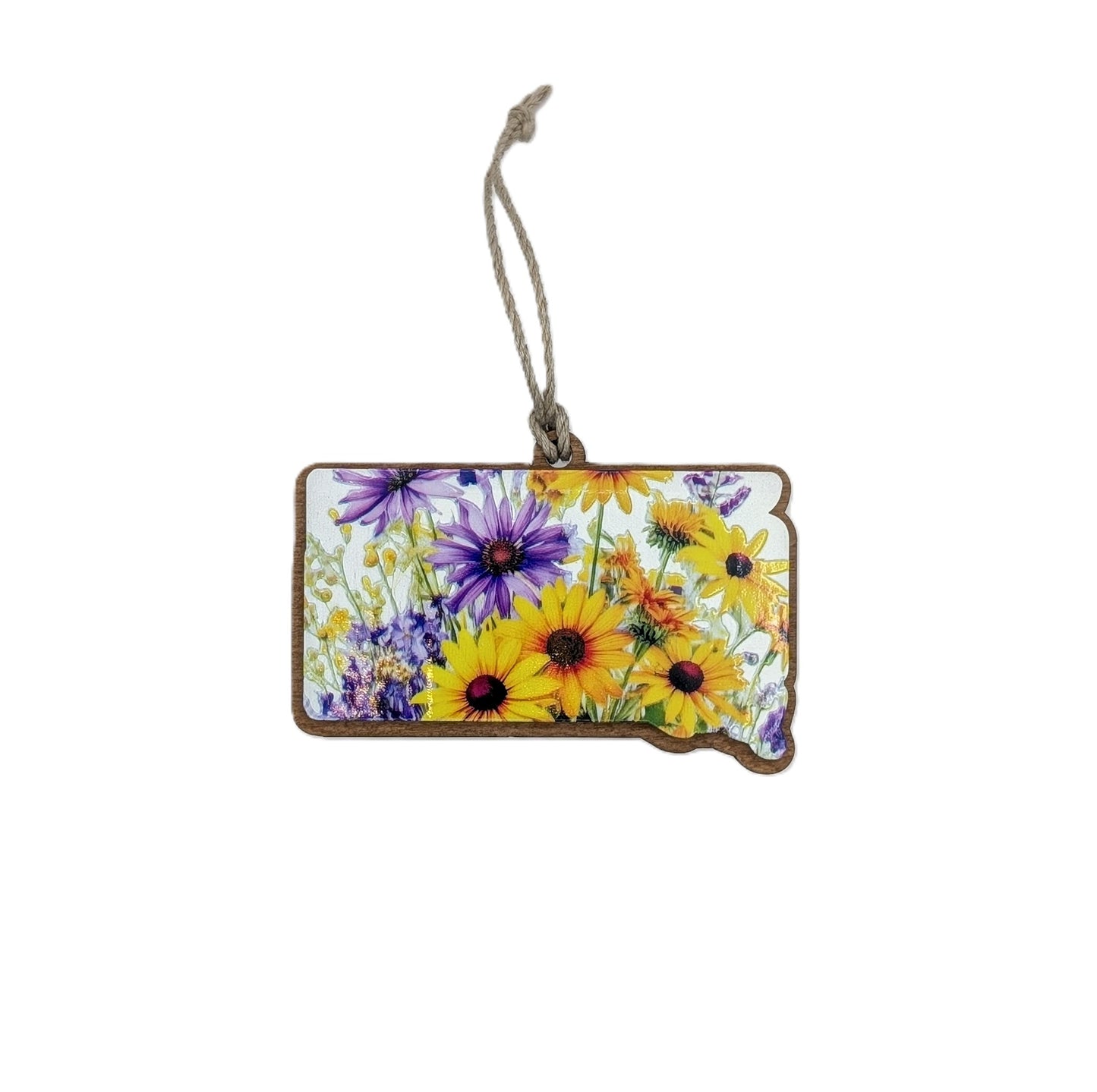 South Dakota Wildflower Wooden Christmas Ornament