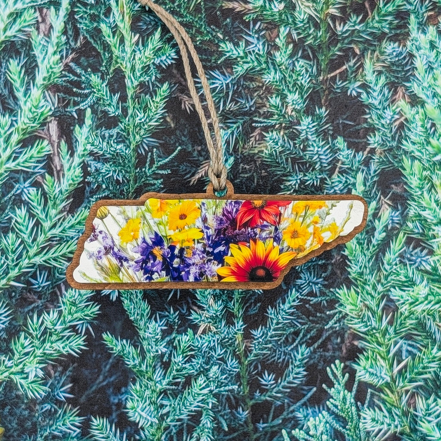 Tennessee Wildflower Wooden Christmas Ornament
