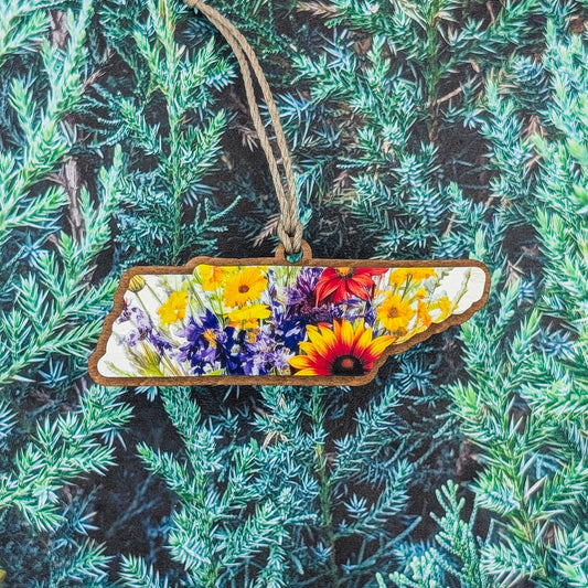 Tennessee Wildflower Wooden Christmas Ornament