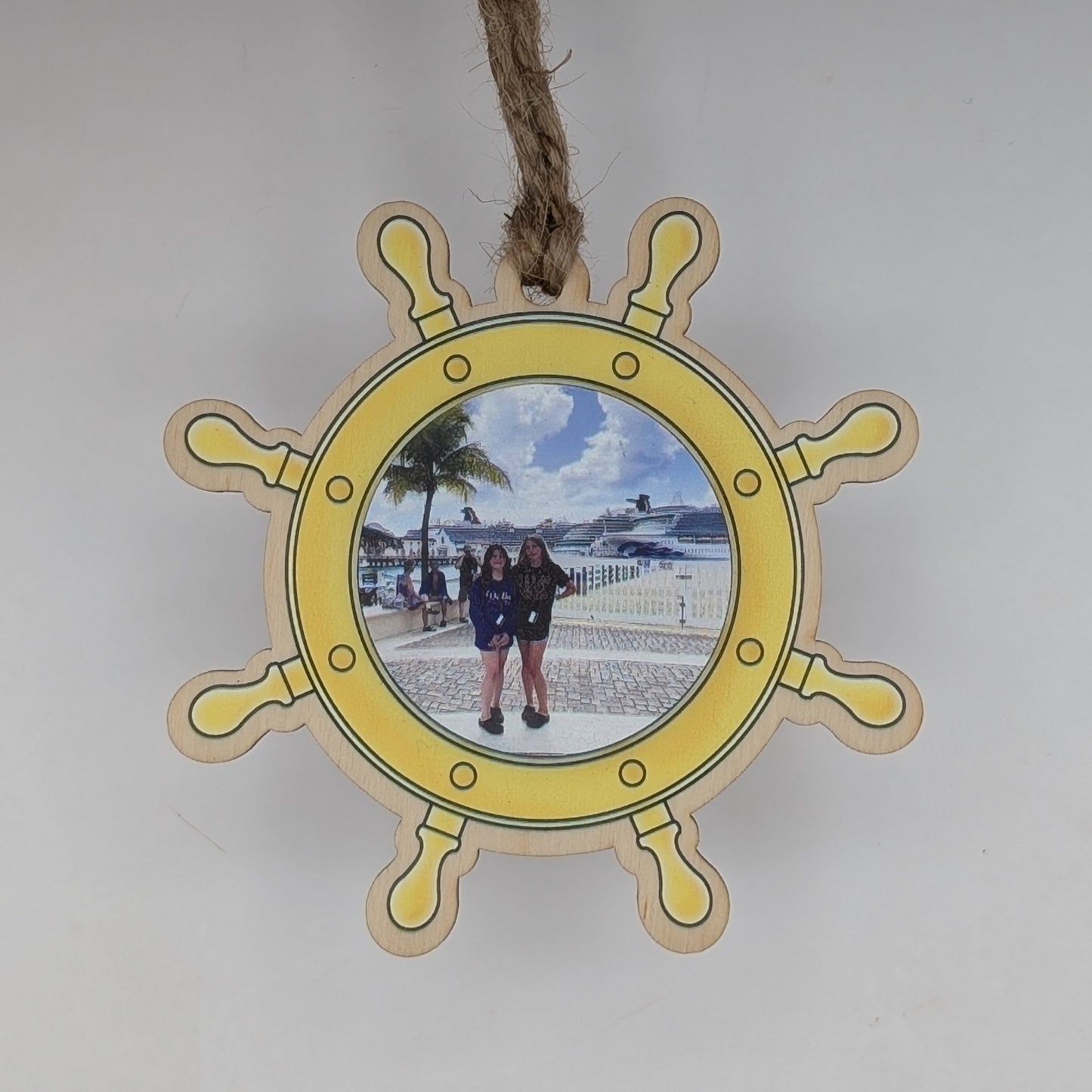Yellow Cruise Ship Christmas Ornament