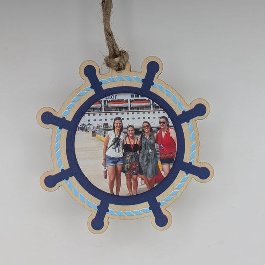 Blue Rope Cruise Ship Christmas Ornament