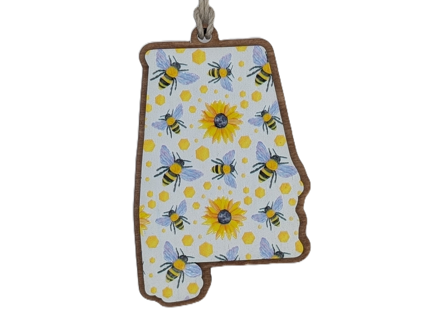 Bee and Sunflower Alabama Christmas Ornament