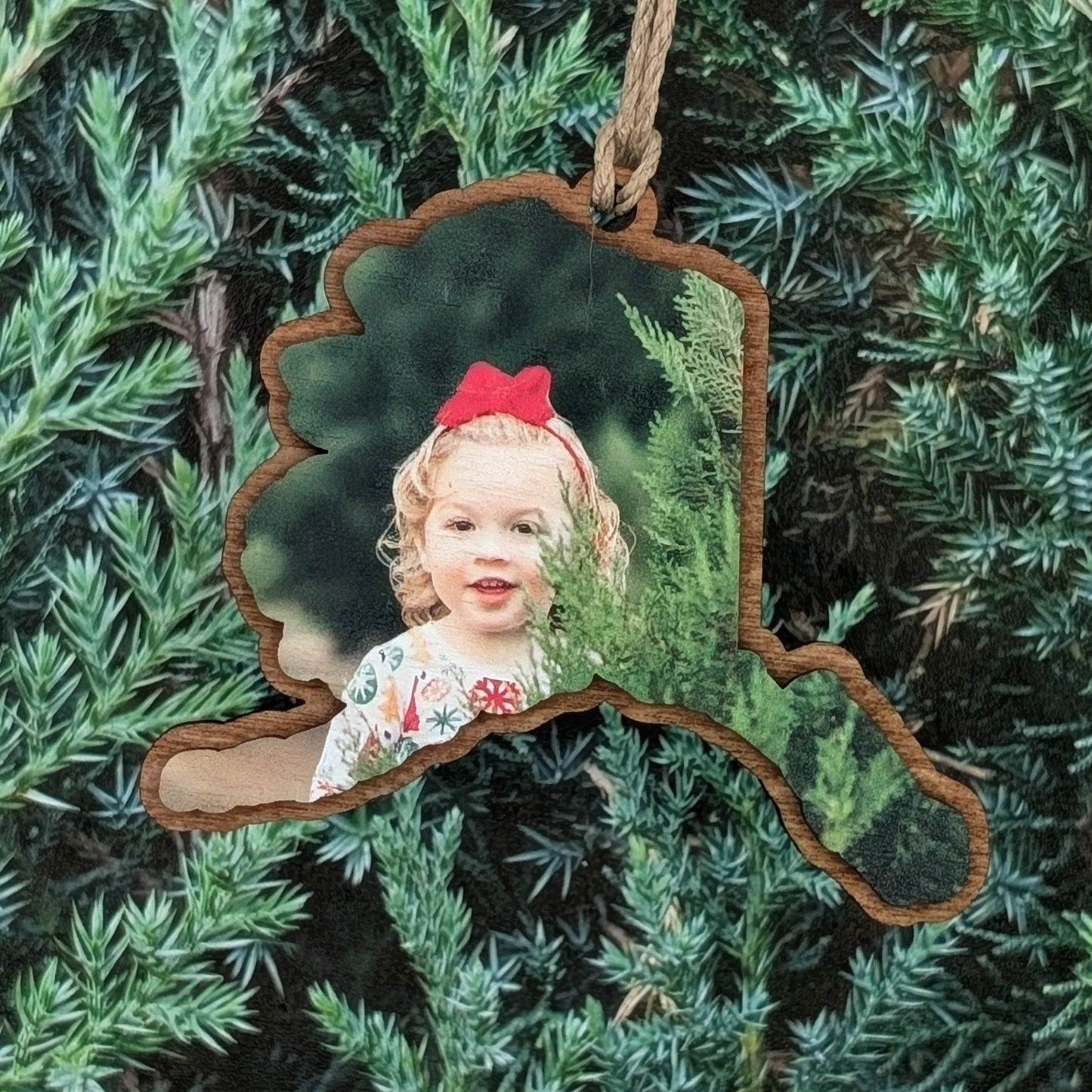 CUSTOM PHOTO Alaska Christmas Ornament