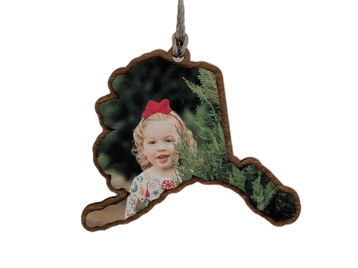 CUSTOM PHOTO Alaska Christmas Ornament