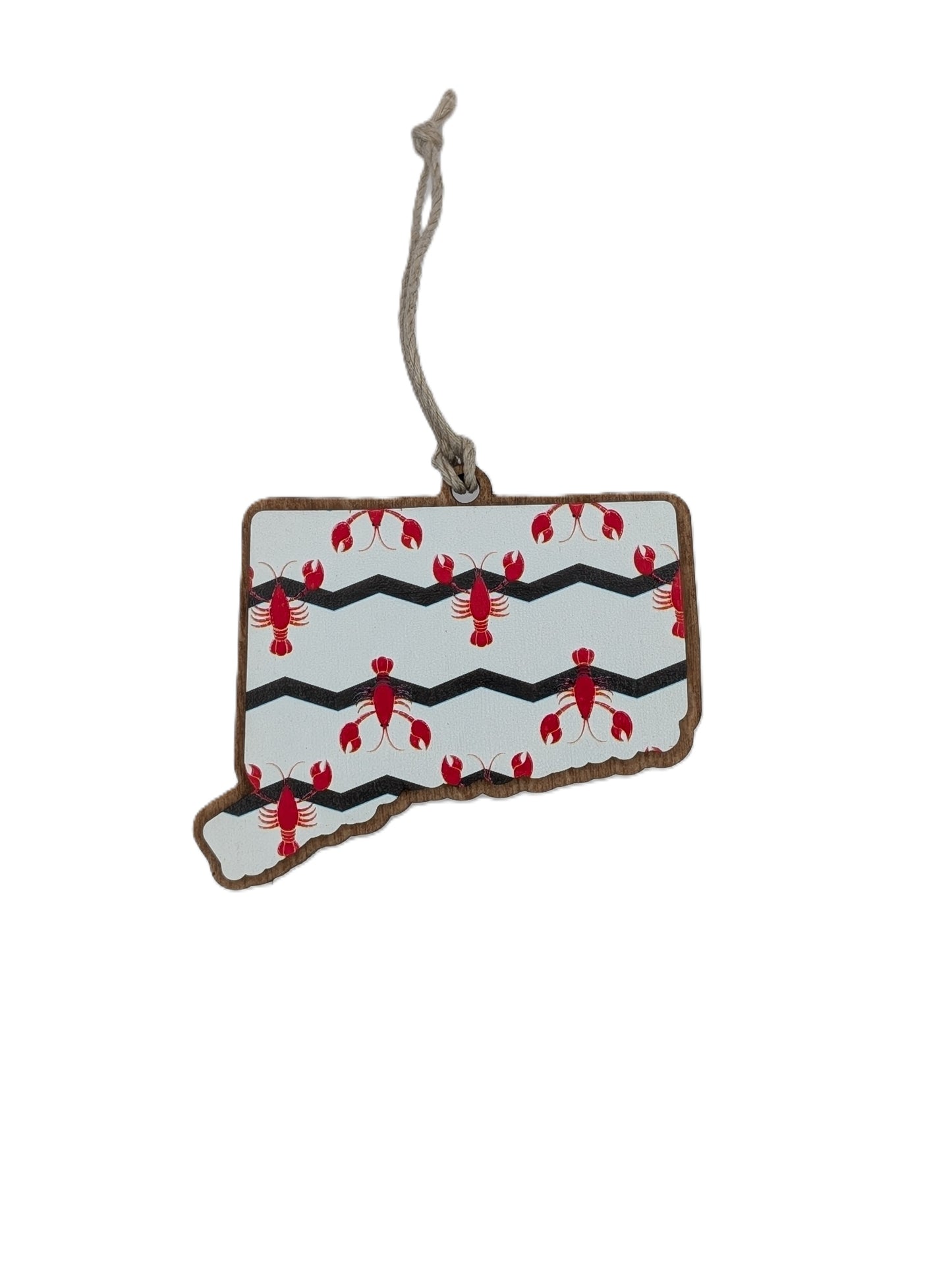 Connecticut Lobster Wooden Christmas Ornament