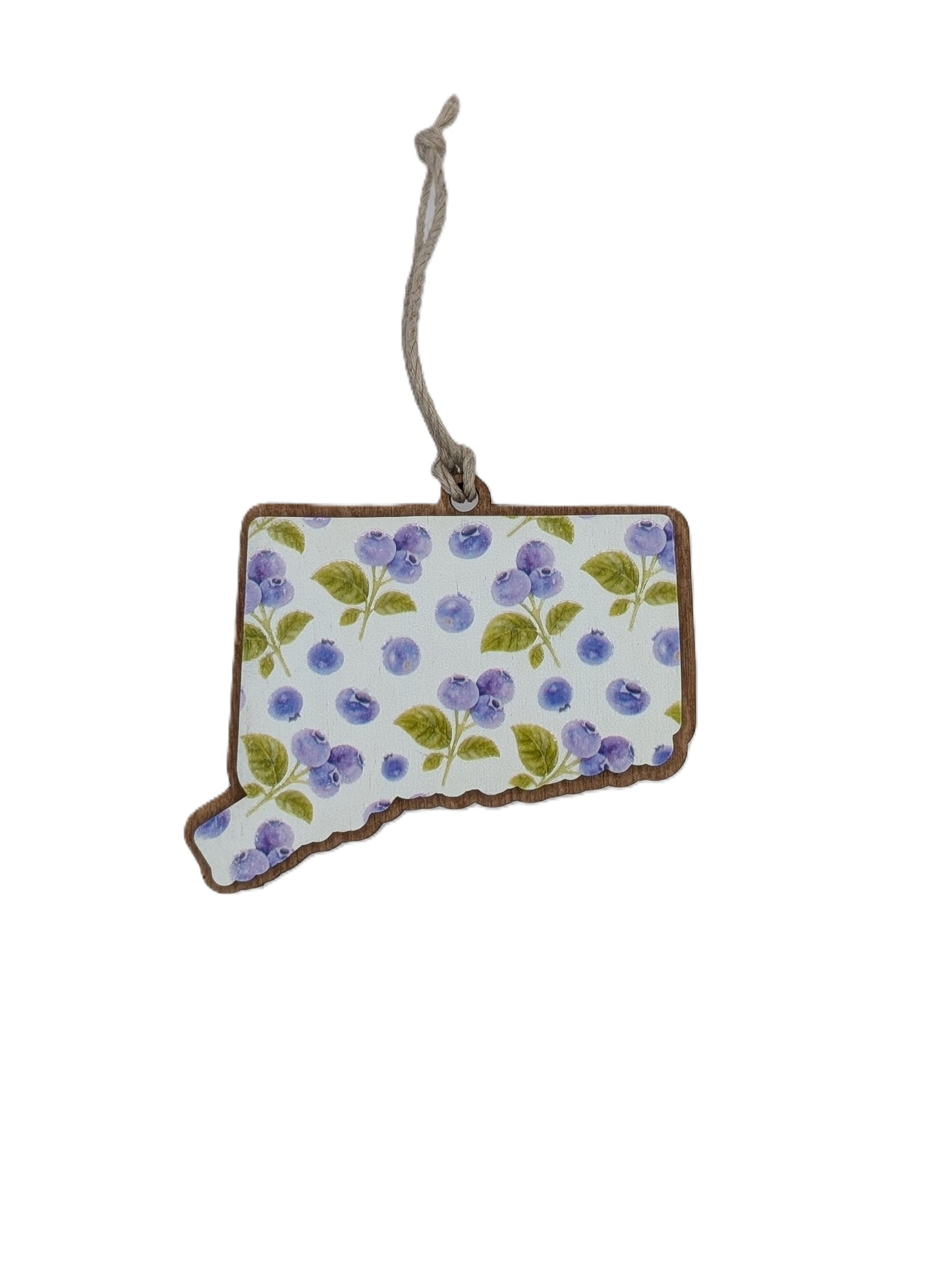 Connecticut Blueberry Wooden Christmas Ornament