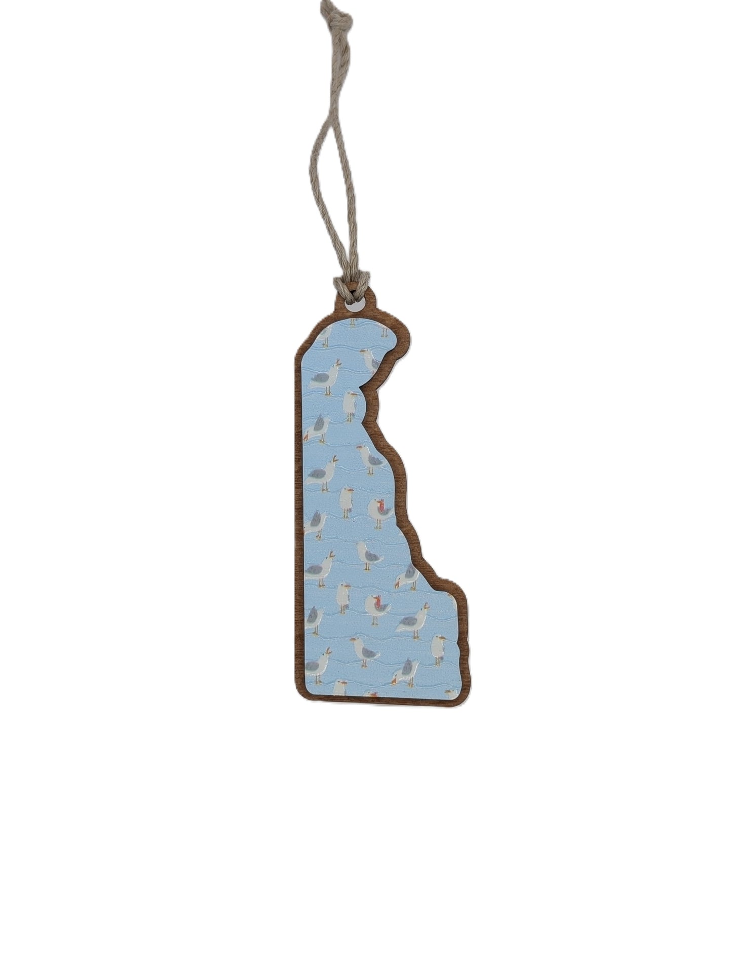 Delaware Seagull Wooden Christmas Ornament