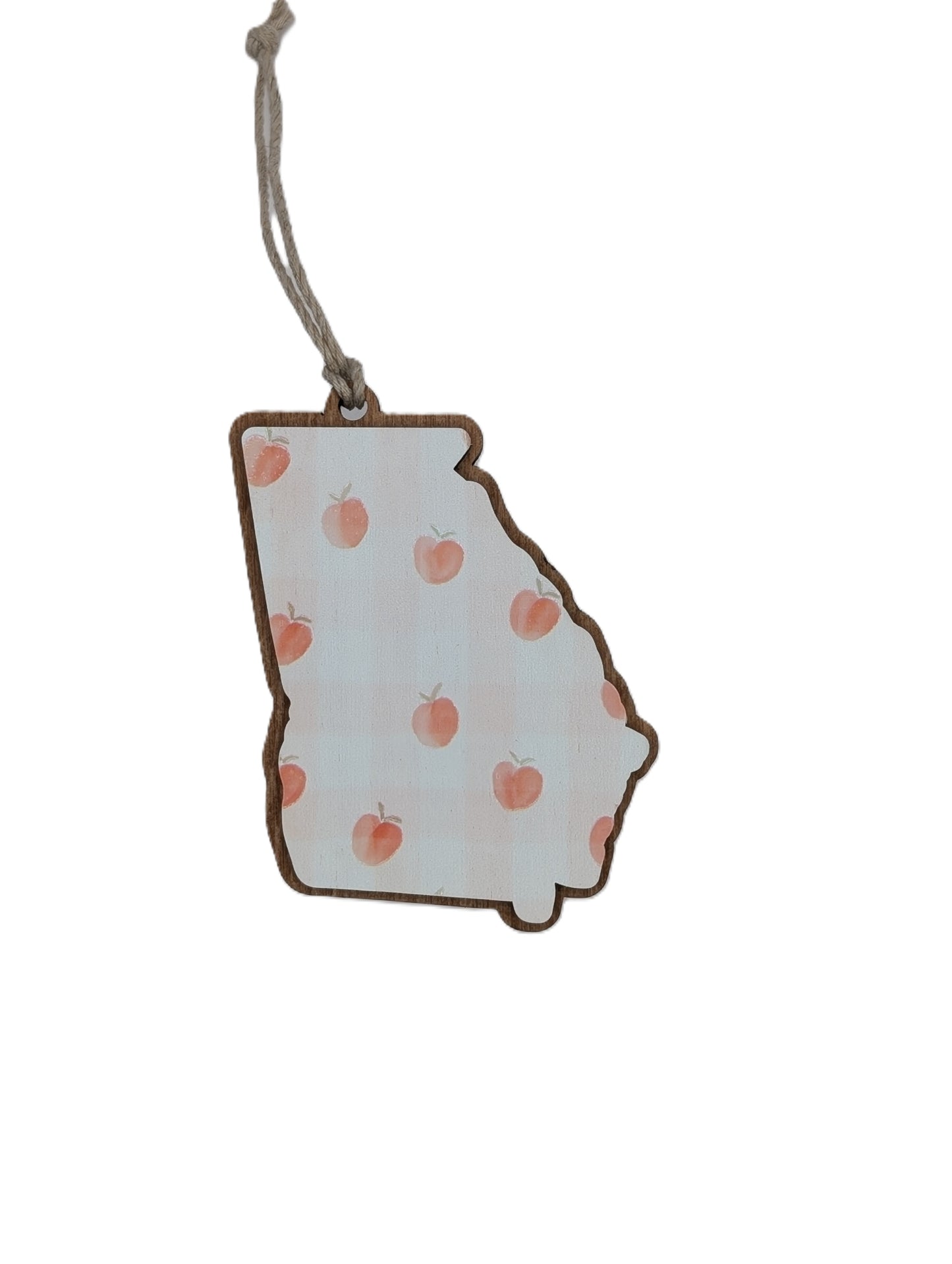 Georgia Peach Wooden Christmas Ornament
