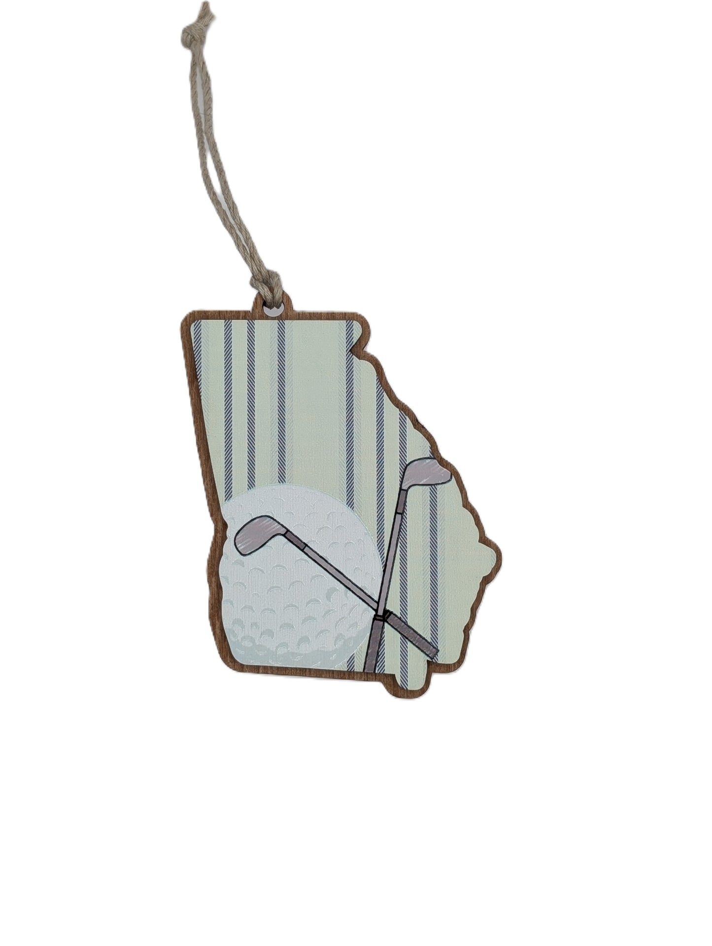 Georgia Golf Wooden Christmas Ornament