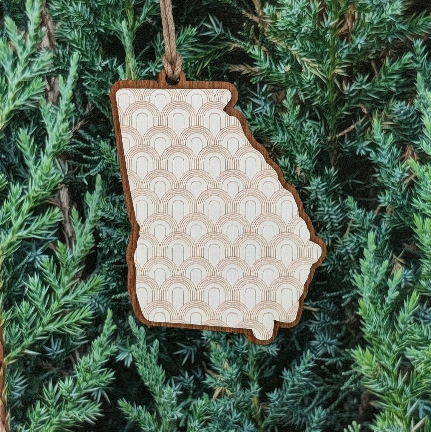Georgia Arches Pattern Wooden Christmas Ornament