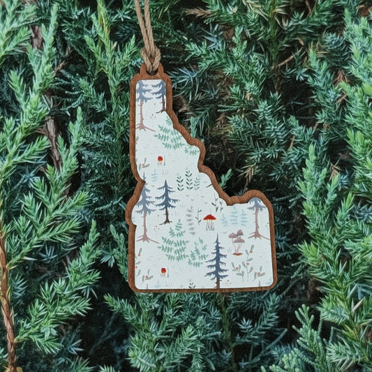 Idaho Magical Forest Wooden Christmas Ornament