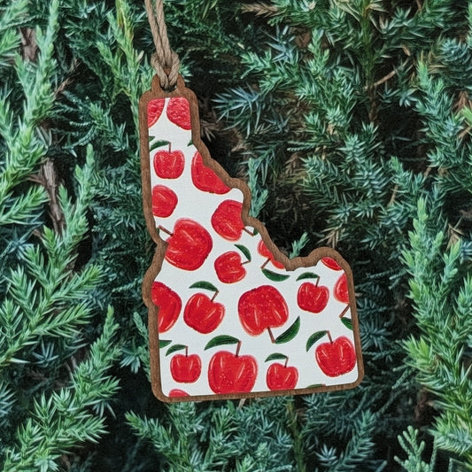 Idaho Apple Wooden Christmas Ornament
