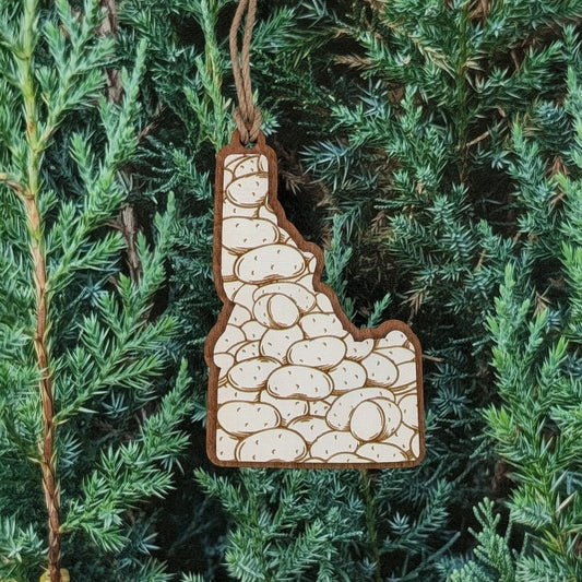 Idaho Potato Wooden Christmas Ornament