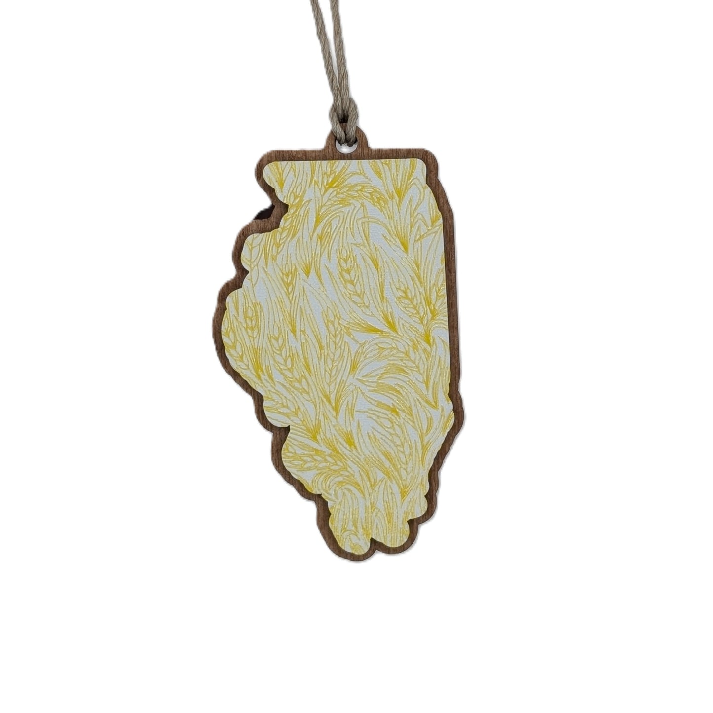 Illinois Wheat Wooden Christmas Ornament