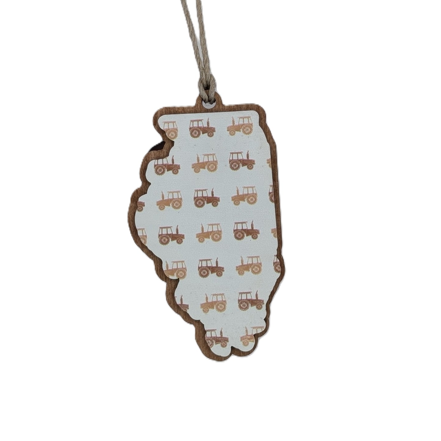 Illinois Tractor Wooden Christmas Ornament