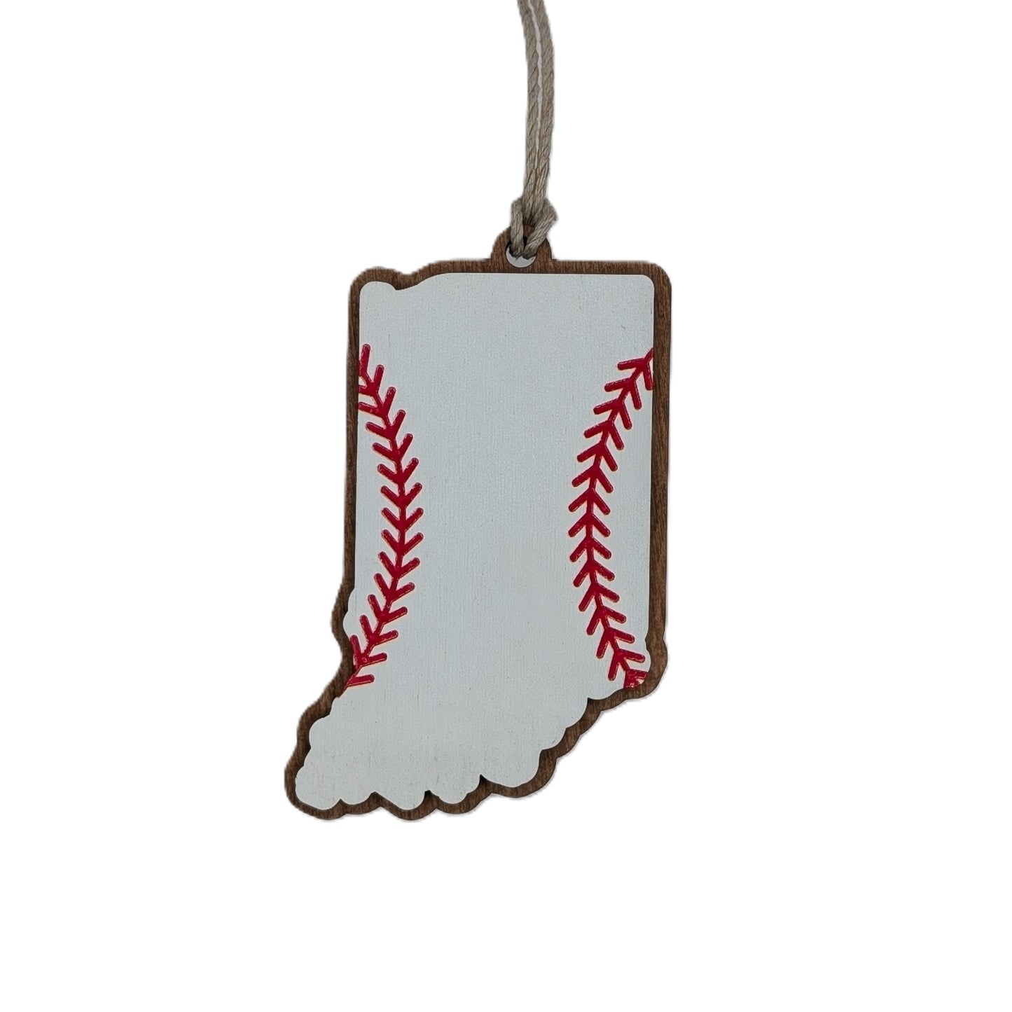 Indiana Baseball Wooden Christmas Ornament