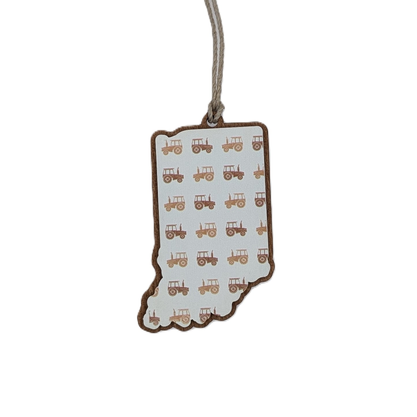 Indiana Tractor Wooden Christmas Ornament