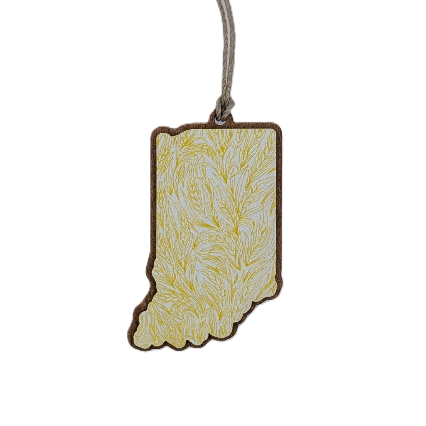 Indiana Wheat Wooden Christmas Ornament