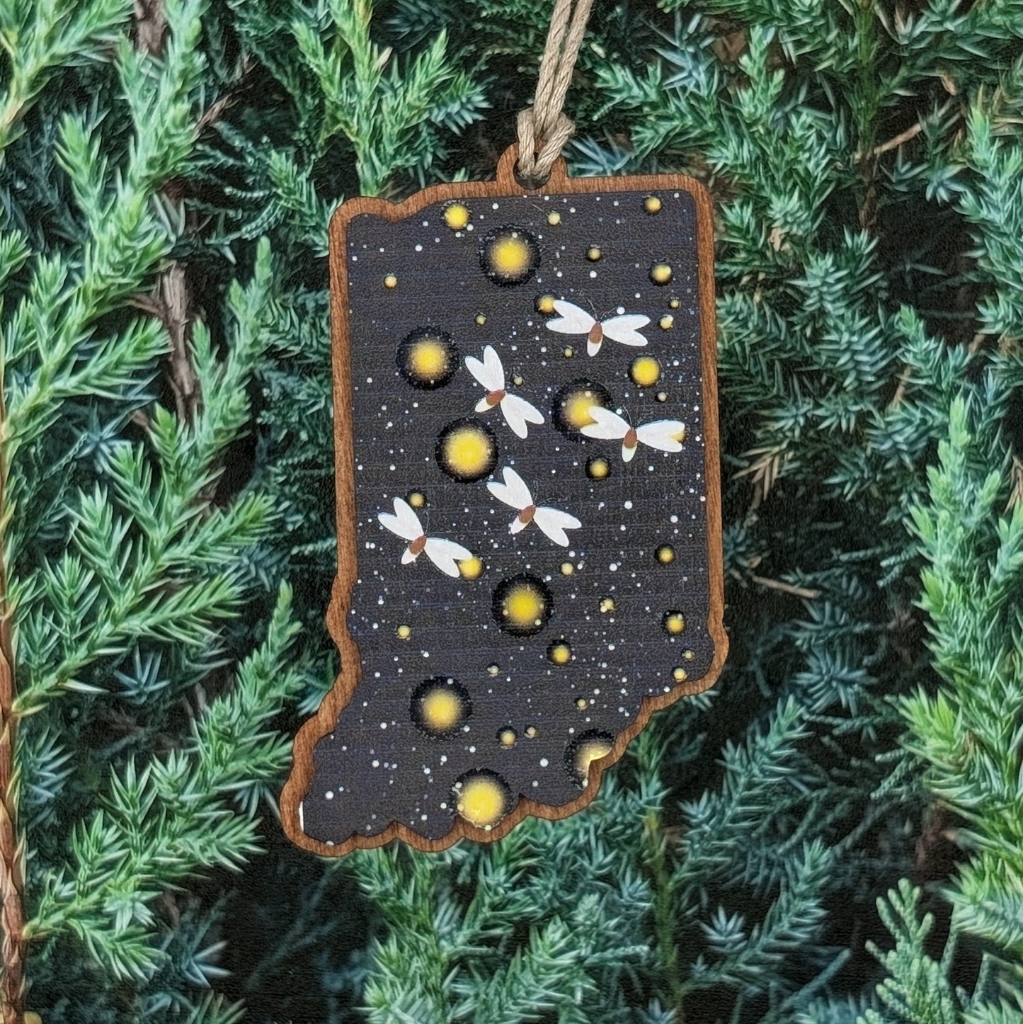 Indiana Firefly Wooden Christmas Ornament