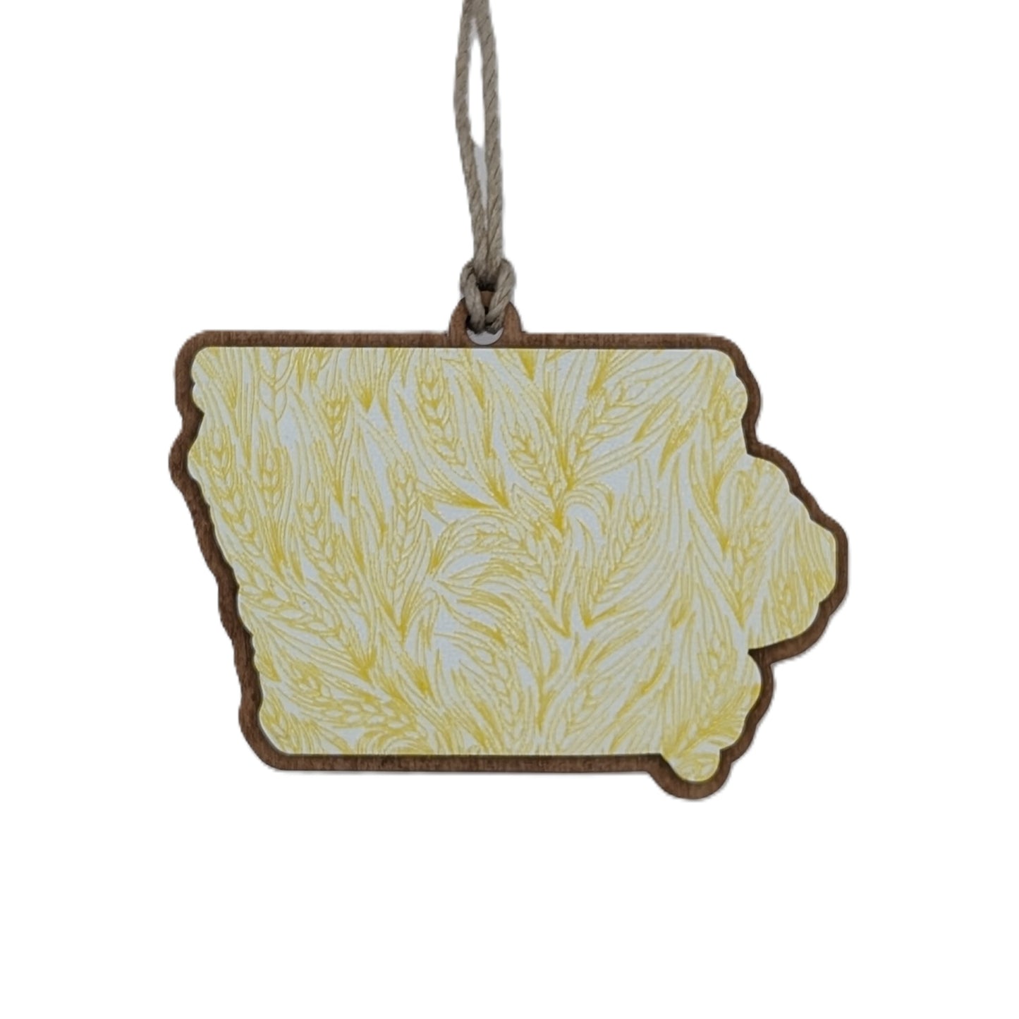 Iowa Wheat Wooden Christmas Ornament