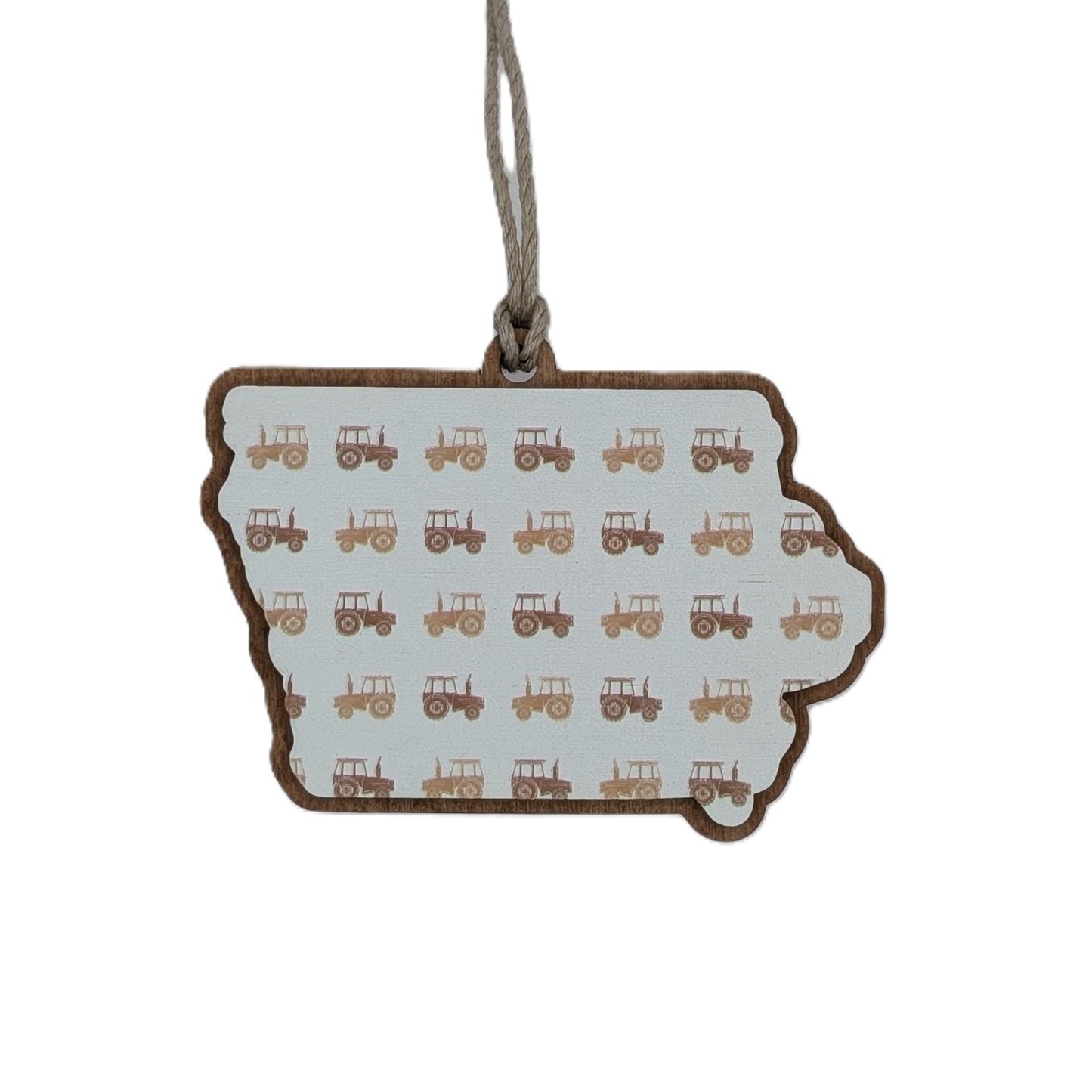 Iowa Tractor Wooden Christmas Ornament