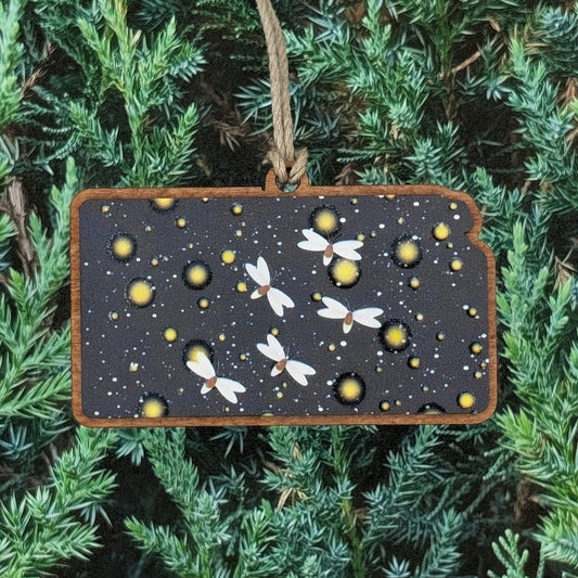 Kansas Fireflies Wooden Christmas Ornament