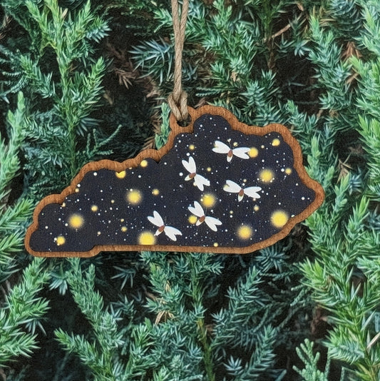 Kentucky Fireflies Wooden Christmas Ornament