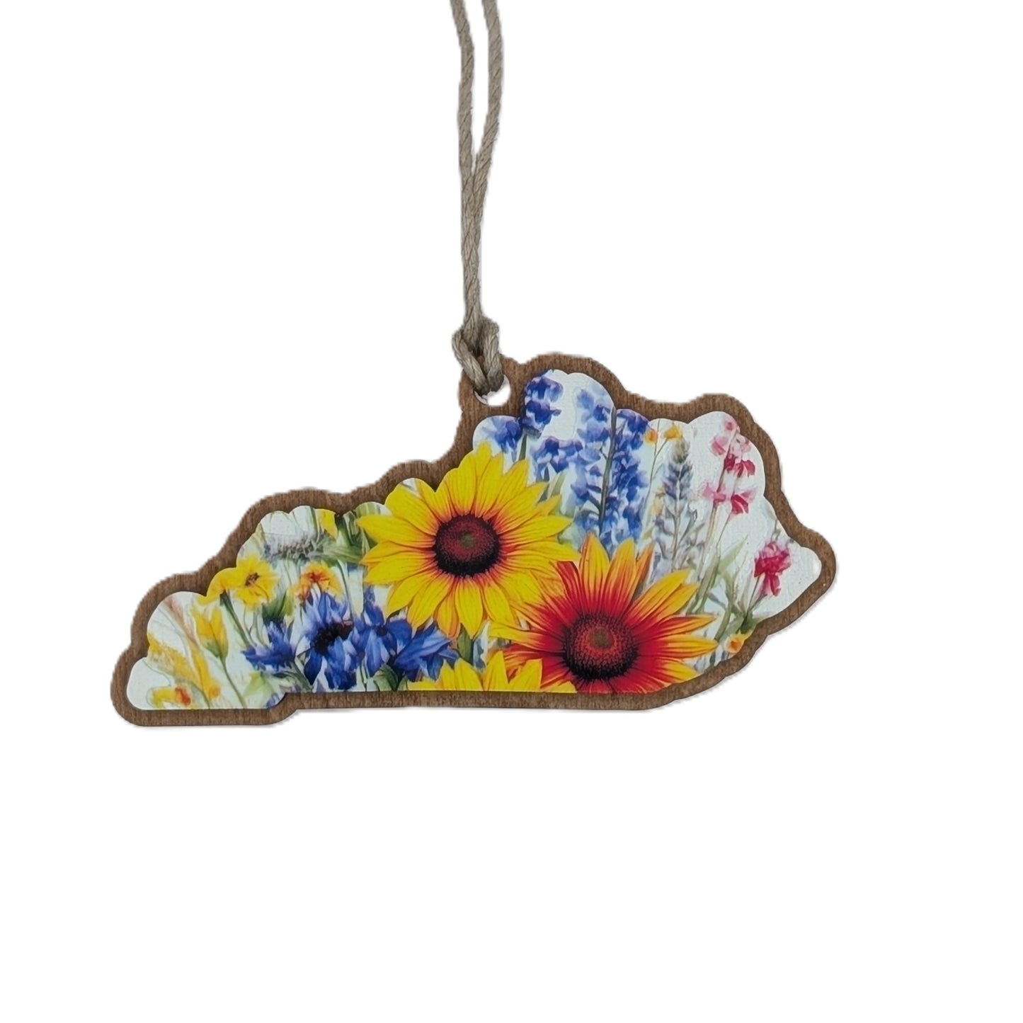 Kentucky Wildflowers Wooden Christmas Ornament