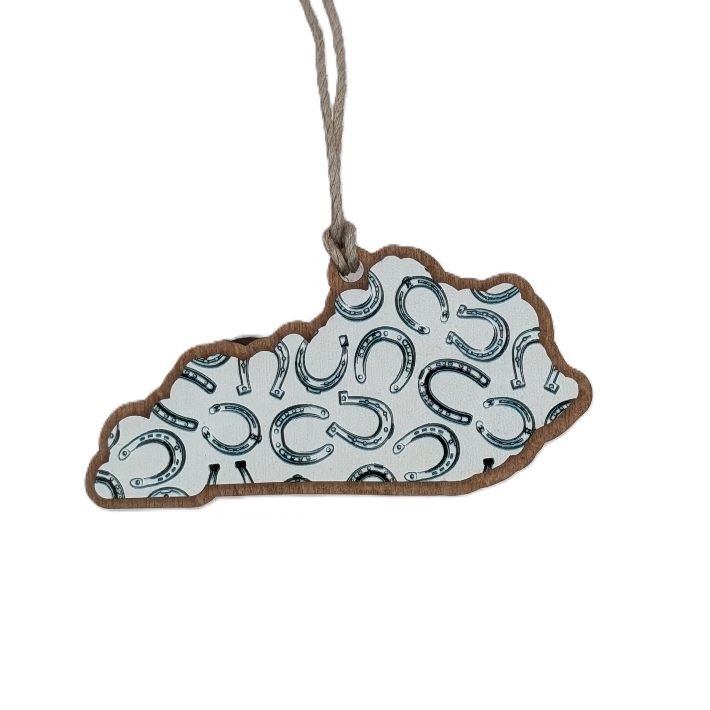 Kentucky Horseshoes Wooden Christmas Ornament