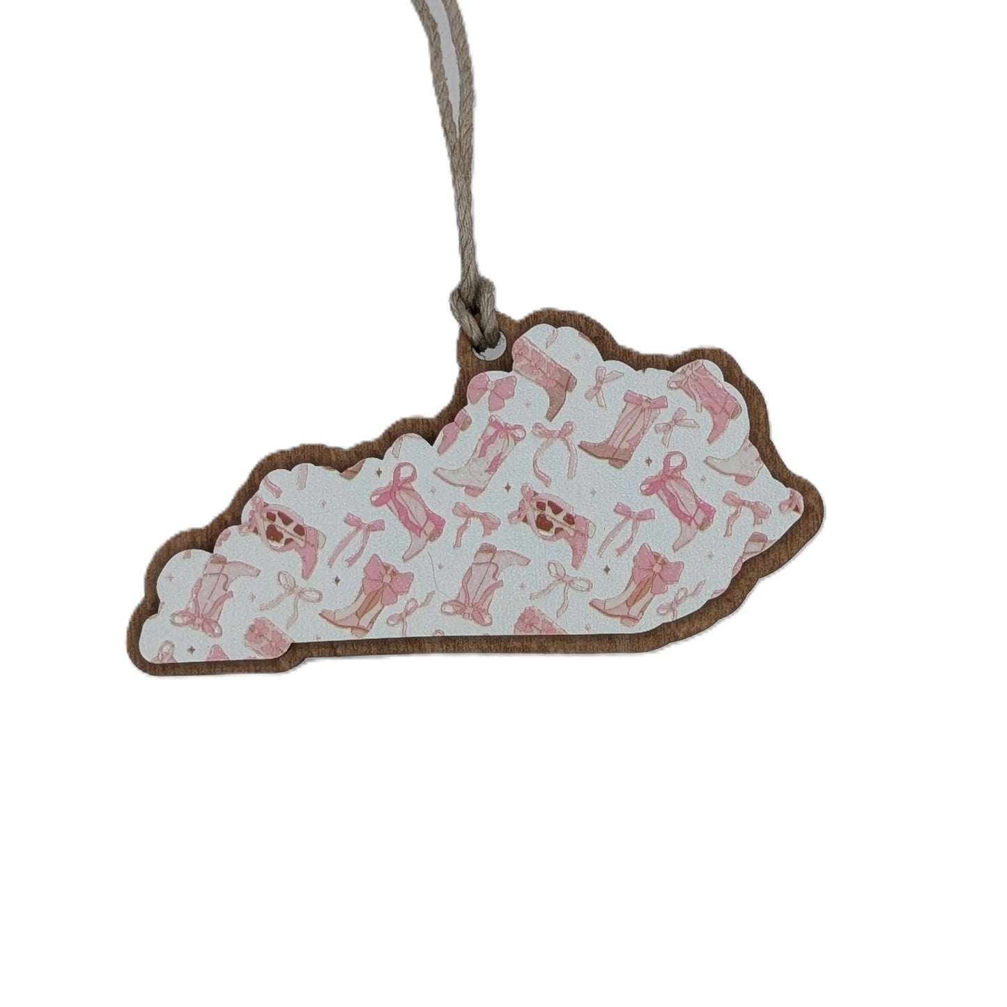 Kentucky Cowgirl Boots Wooden Christmas Ornament