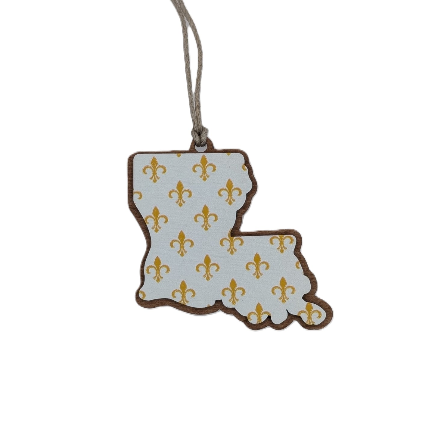 Louisiana Fleur-de-Lis Wooden Christmas Ornament