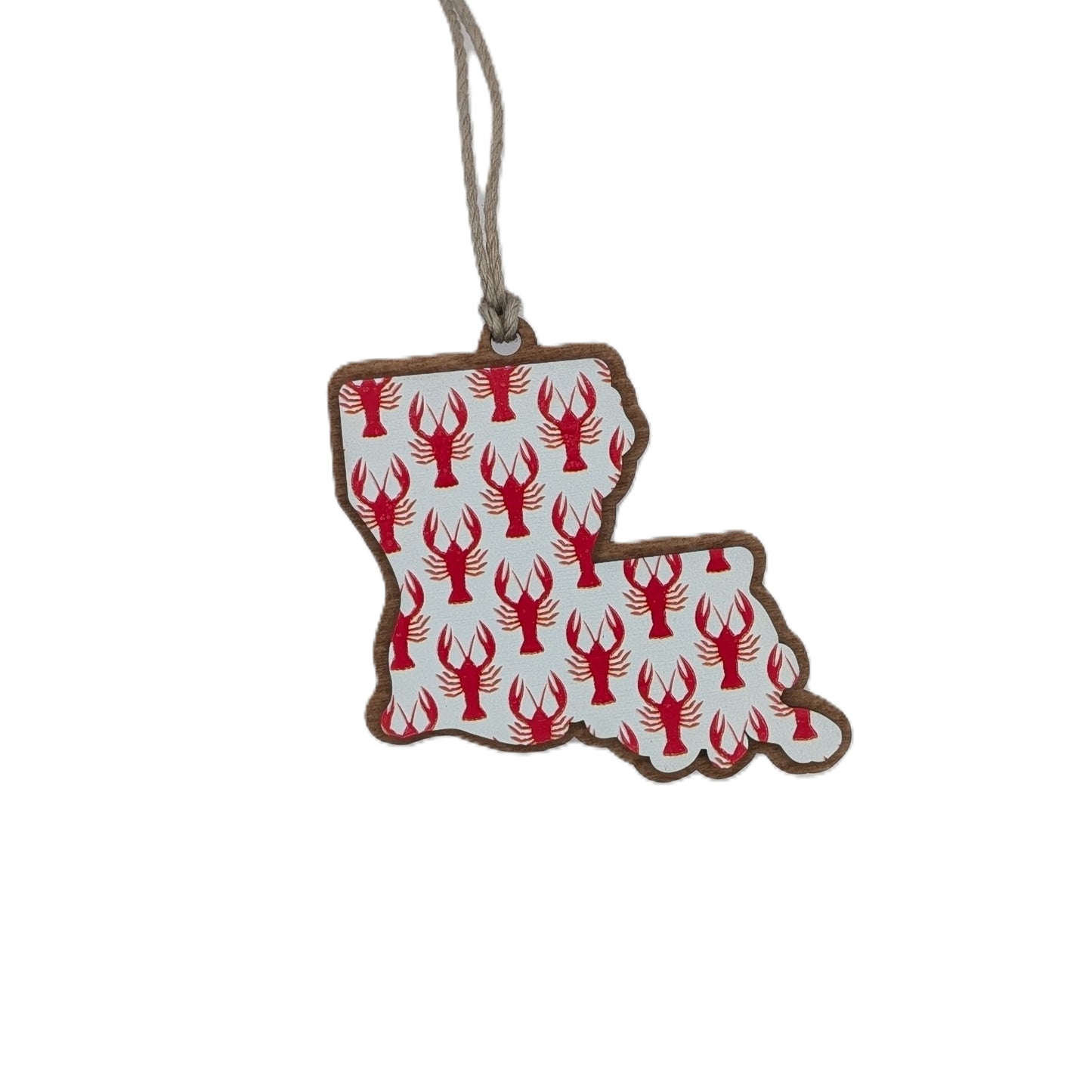 Louisiana Crawfish Wooden Christmas Ornament